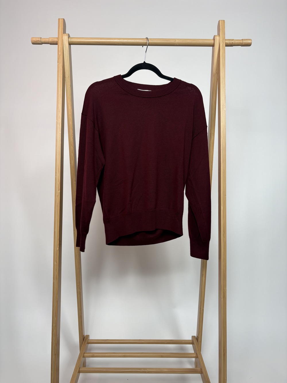 PF-1241 High Sport Maroon 100% Wool Knit Pullover Sweater Crewneck Italy